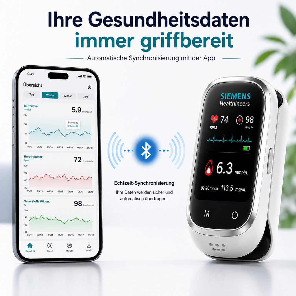 🩸 11-in-1 Stichfreies Blutzuckermessgerät Ohne Stechen • Keine Teststreifen • Ergebnisse in nur 5 Sekunden